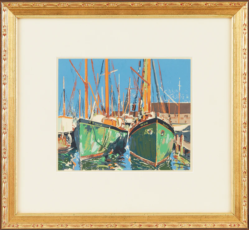 Joseph Ernest Sampson, Fishing Boats in the Harbour, Sampson Matthews silkscreen - view 2
