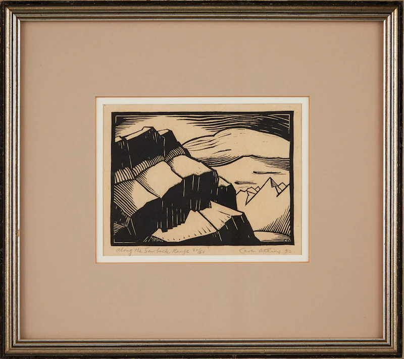 Ernest Caven Atkins, Along the Sawback Range, woodblock, 1932 - view 2