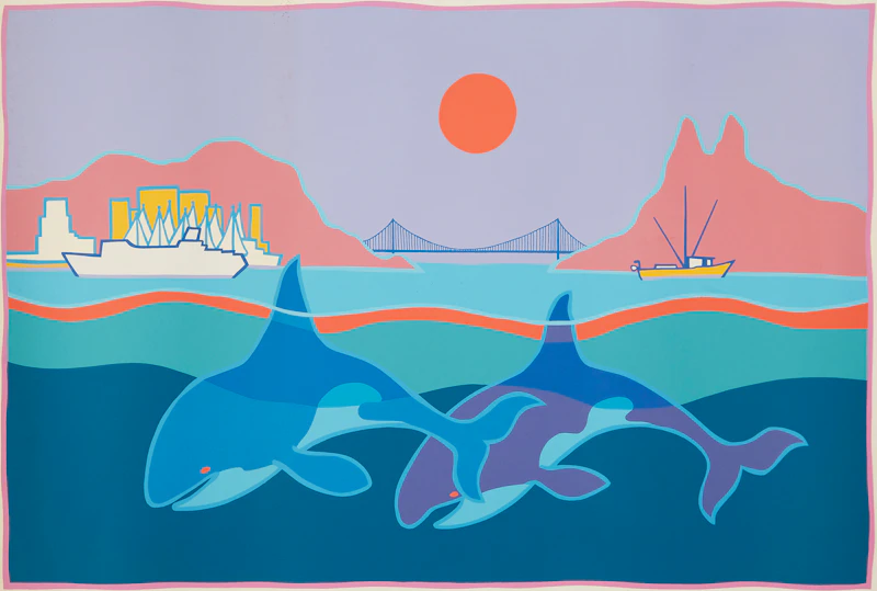 Ted Harrison, Vancouver, colour serigraph, 1996 - view 1