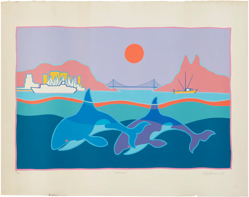 Ted Harrison, Vancouver, colour serigraph, 1996 - view 2