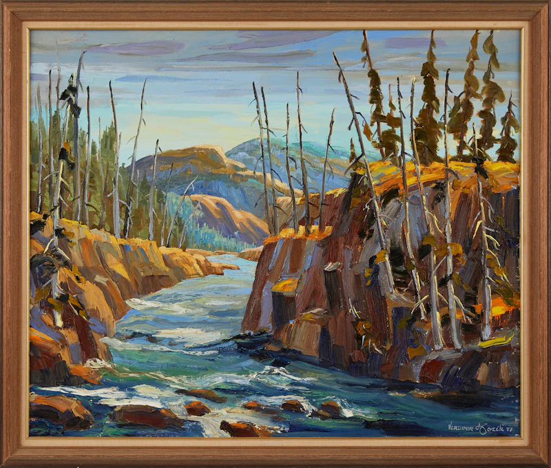 Vladimir Horik, River Landscape, oil on canvas, 1977 - view 2