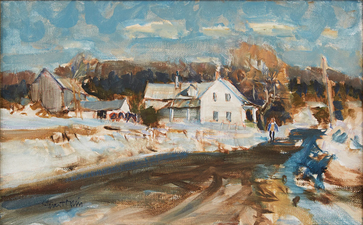 Stuart Main, Girl Walking near St. Isidore, Eastern Townships, oil on canvas