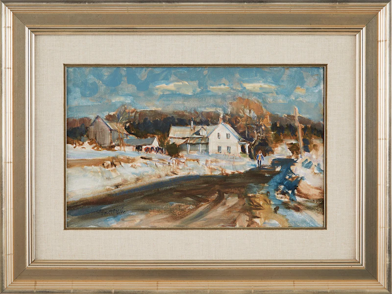 Stuart Main, Girl Walking near St. Isidore, Eastern Townships, oil on canvas - view 2