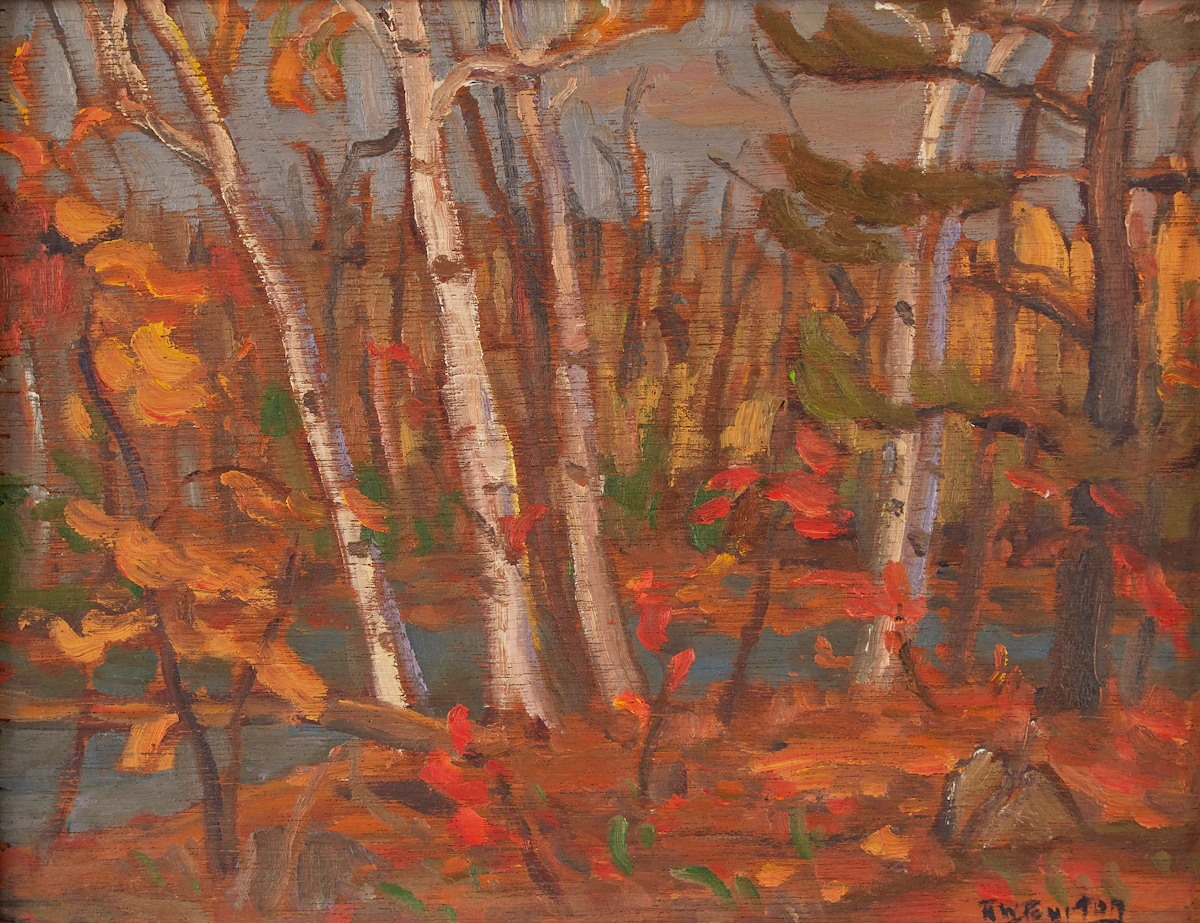 Ralph Wallace Burton, At the Head of Bennett Lake, Ont., Perth District, oil on board