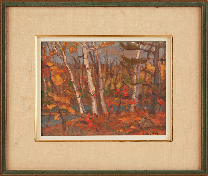 Ralph Wallace Burton, At the Head of Bennett Lake, Ont., Perth District, oil on board - view 2