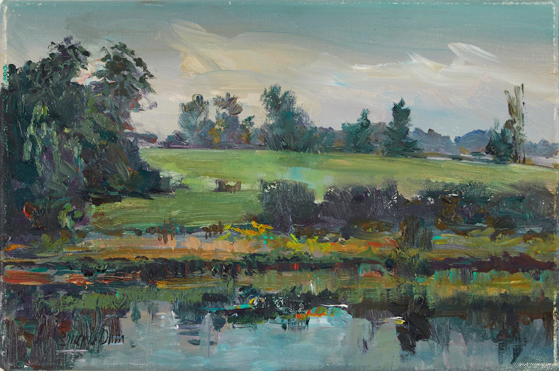 Bruce Le Dain, Summer Pastures, Orford County, Que., oil on canvas - view 2
