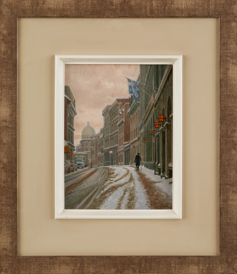 Andris Leimanis, Winter Day, Old Montreal, oil on canvas, 1981 - view 2