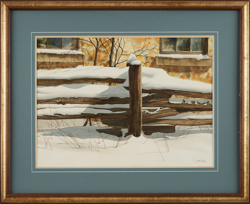 Jack Reid, Fence Deep Snow, watercolour - view 2