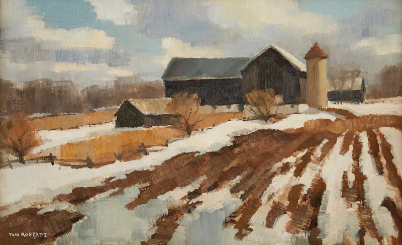 Thomas Keith Roberts, Kilbride Farm in March, oil on board - view 1
