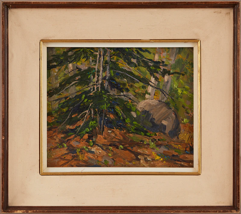 Lawrence Nickle, Spruce Bush Near Huntsville, oil on board, 1970 - view 2