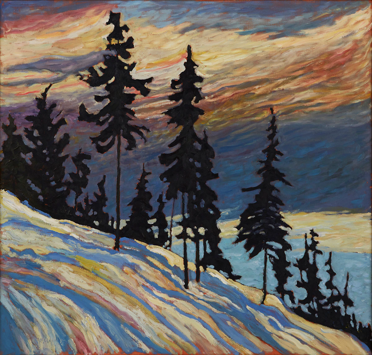 Robert Francis Michael McInnis, Black Firs, Burnaby, B.C., oil on canvas, 1975