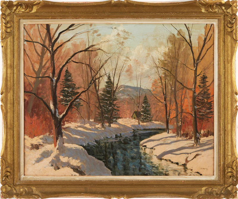 Sidney Berne, Winter Sream, oil on canvas - view 2