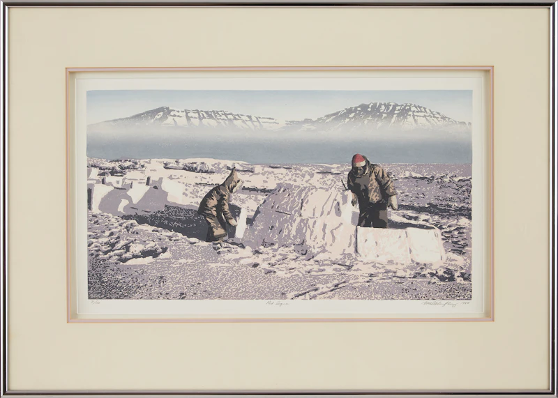Maurice Cloughley, Red Toque, colour woodblock print, 1988 - view 2