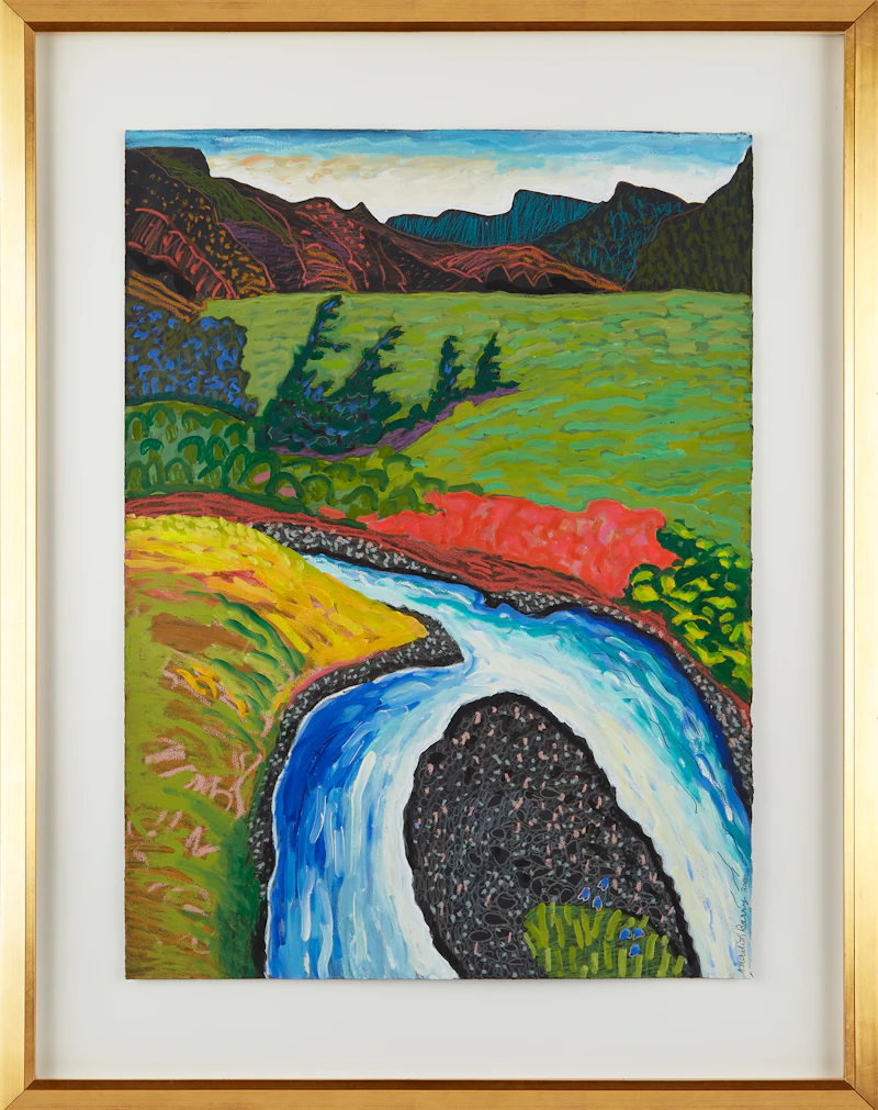 Anne Meredith Barry, Meadow and River, mixed media on paper, 2000 - view 2