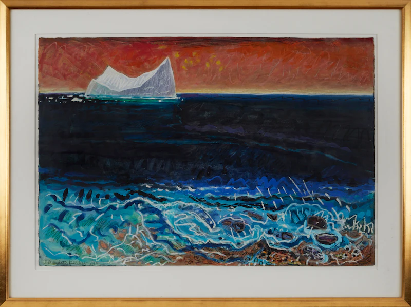 Anne Meredith Barry, Coastline with Iceberg, mixed media on paper, 1998 - view 2