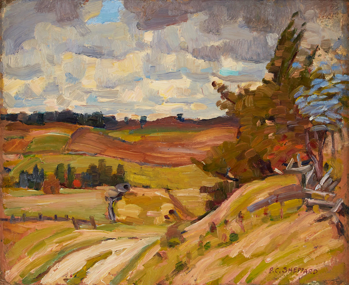 Peter Clapham Sheppard, Autumn in the Countryside, oil on board