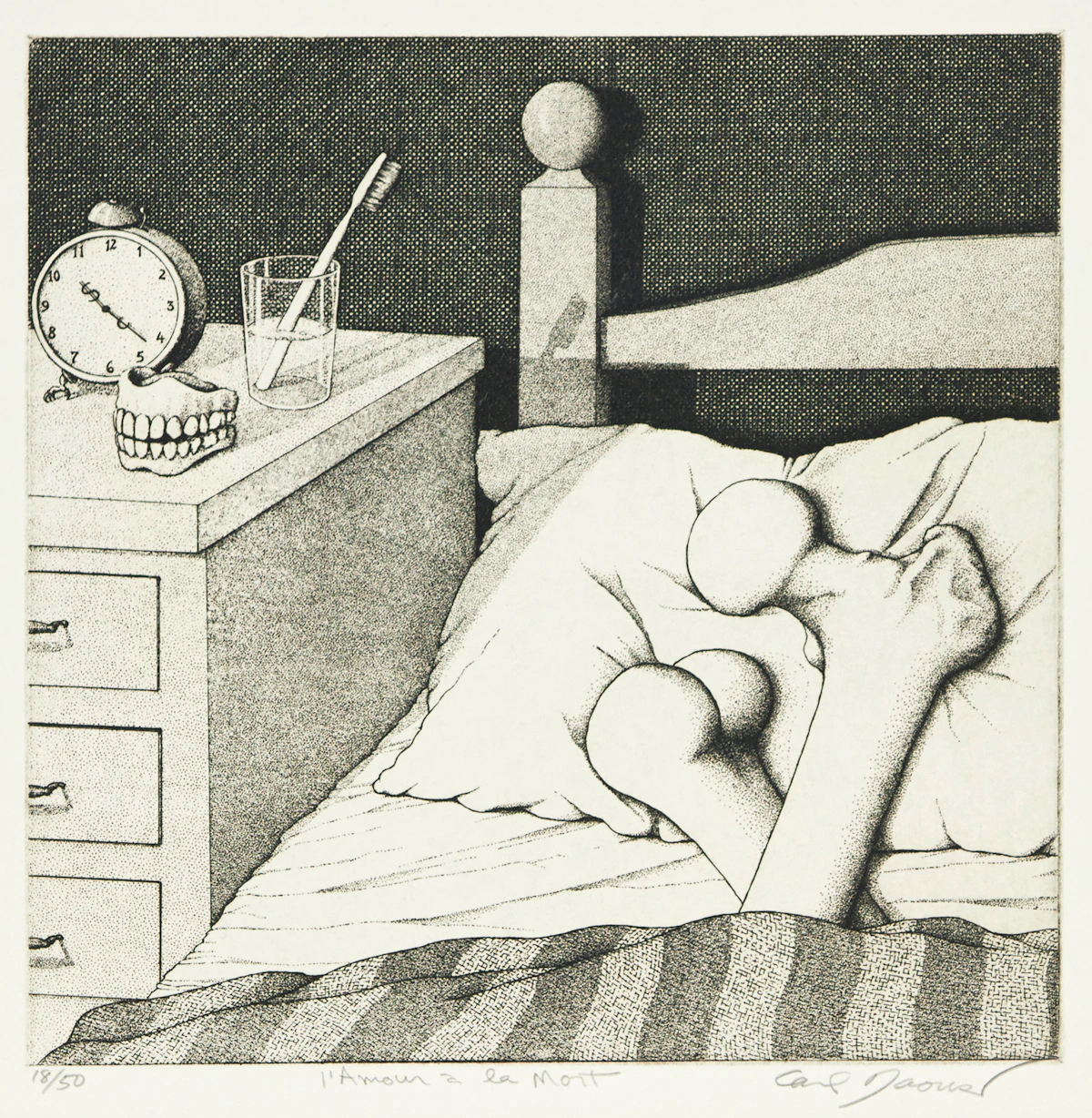 Carl Daoust, L’Amour a la Mort, etching
