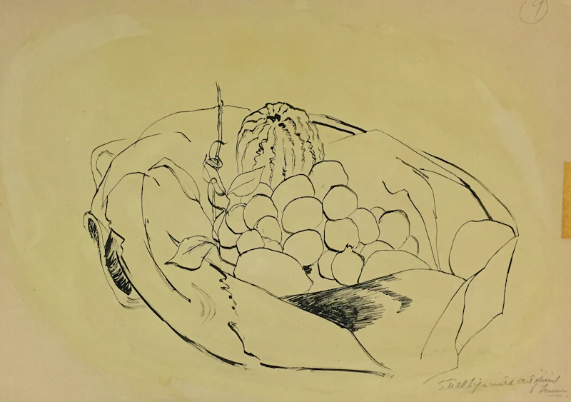 Carl Fellman Schaefer, Bountiful Harvest, ink and wash, 1958 - view 3