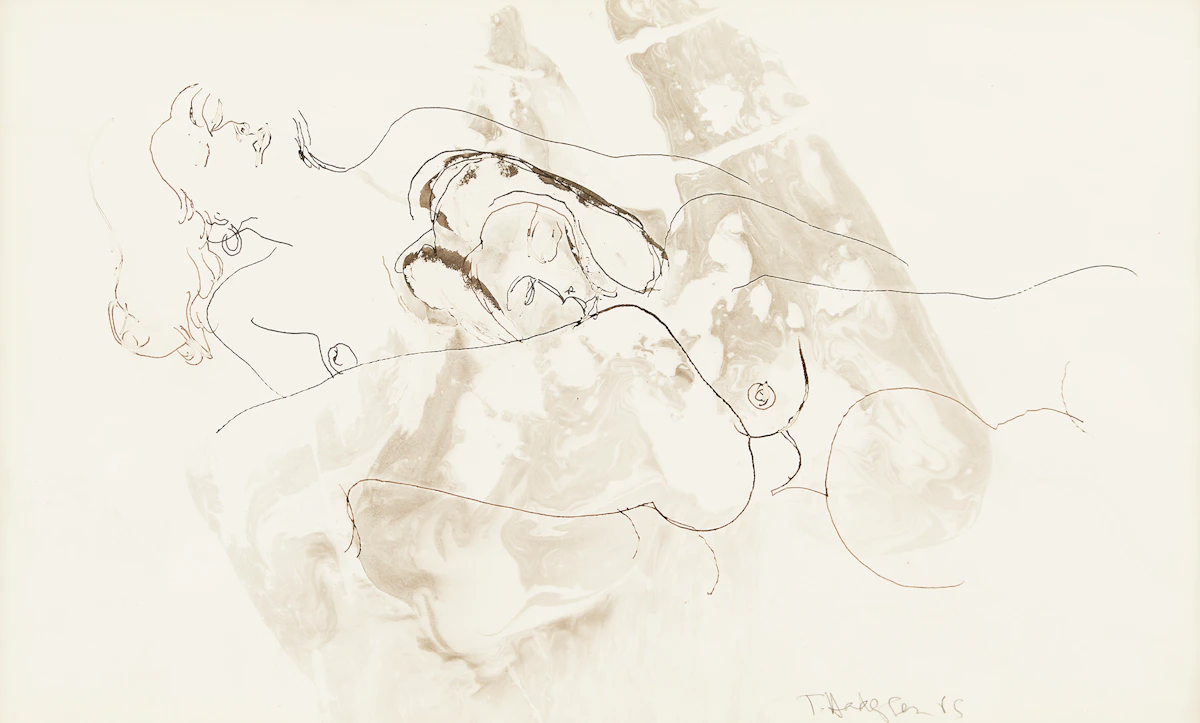 Thomas Sherlock Hodgson, Nude Abstraction, mixed media on paper, 1965