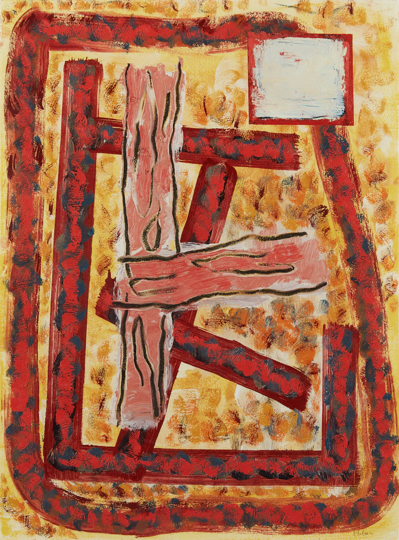 David Urban, Untitled Abstraction, oil on paper, circa 1997 - view 2
