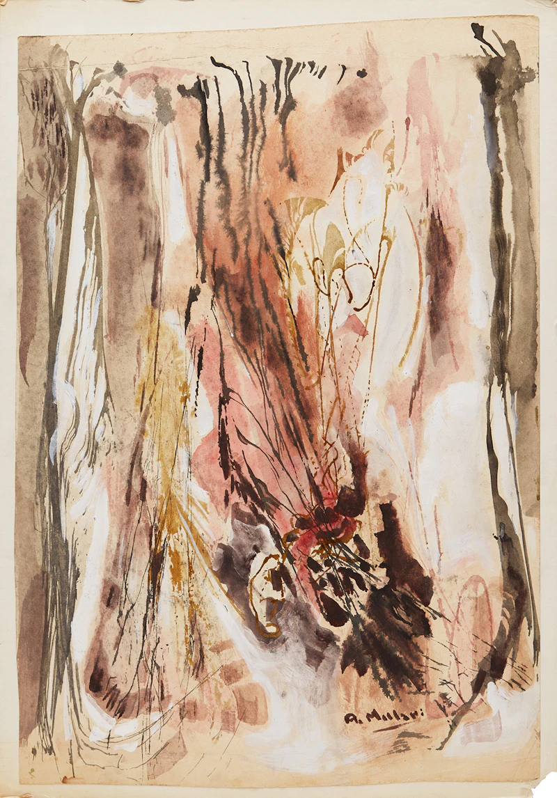 Alexander Samuel Millar, Falling Spruce; Abstract Landscape; Thistles, 3 works on paper laid down on board - view 2