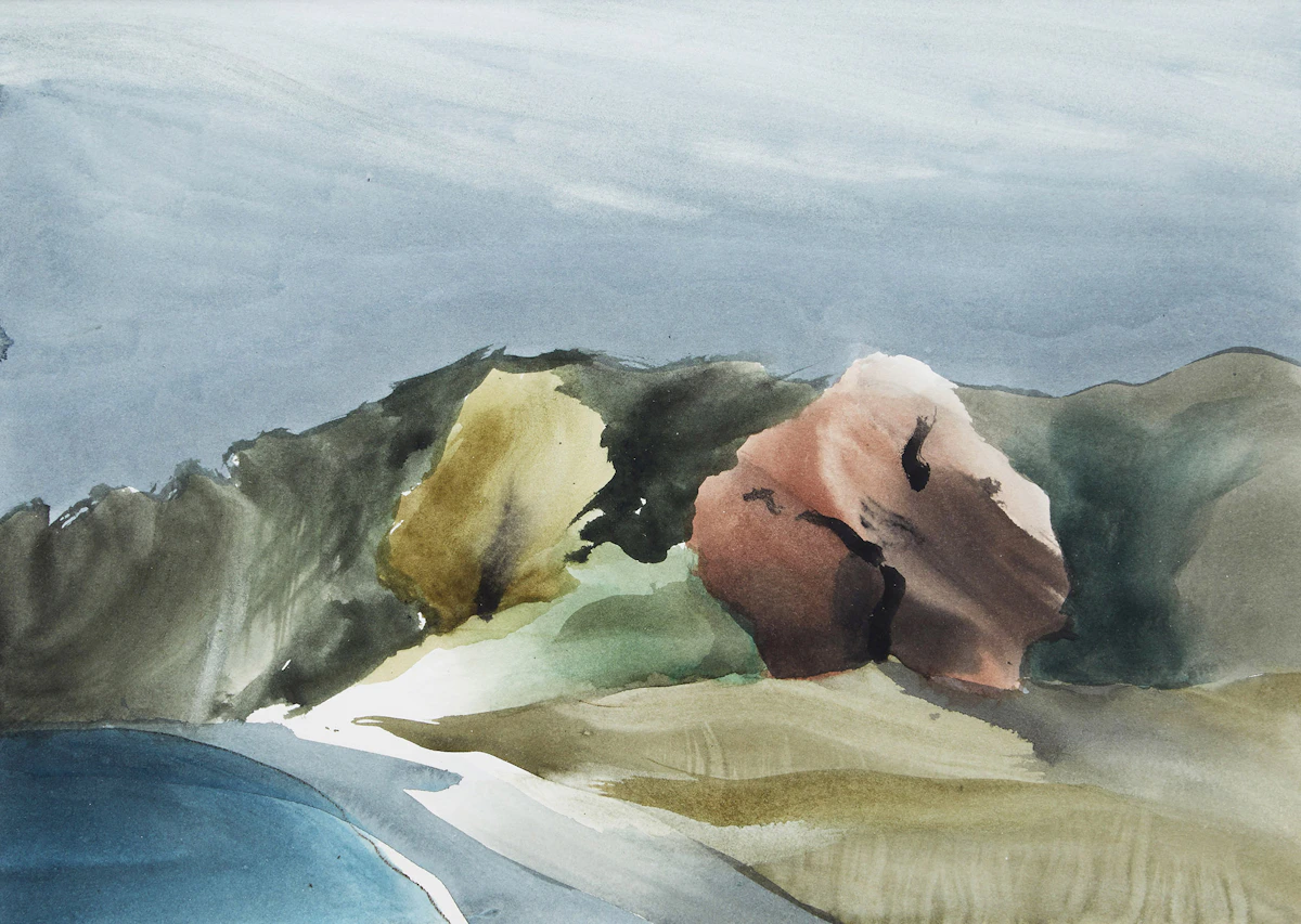 Toni Onley, Old Orchard, Browning Bay, North Pender Island, B.C., watercolour