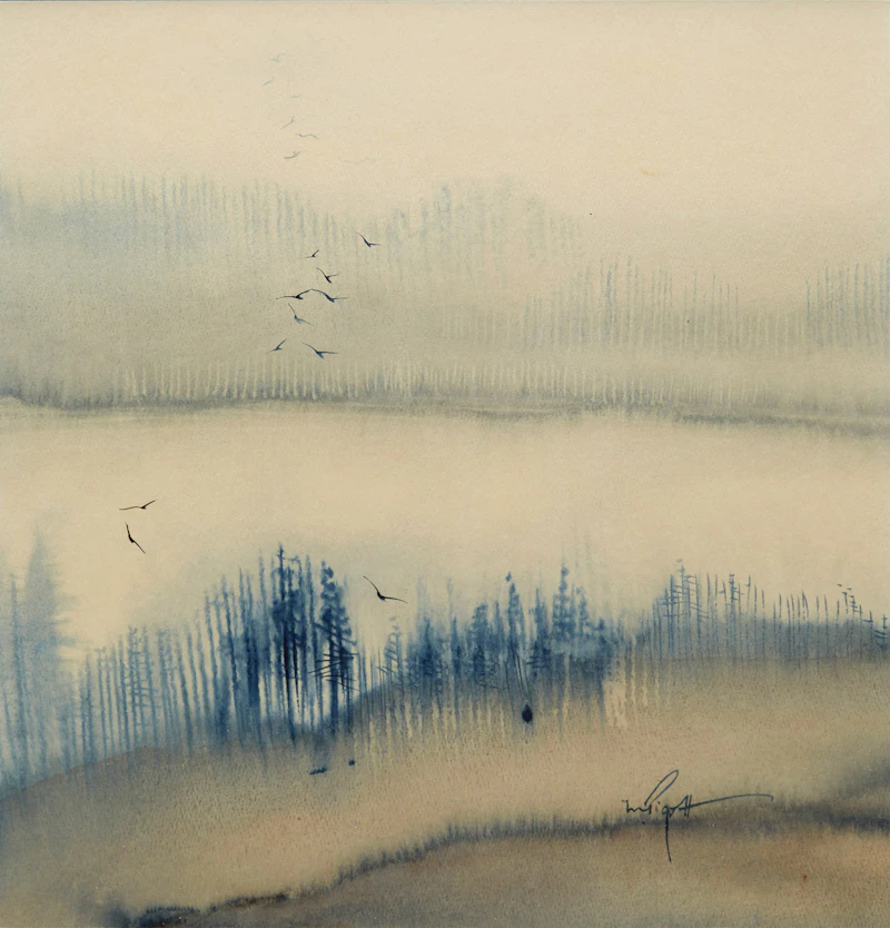 Marjorie Pigott, Forest Scene; Forest Interior, pair of watercolours - view 4