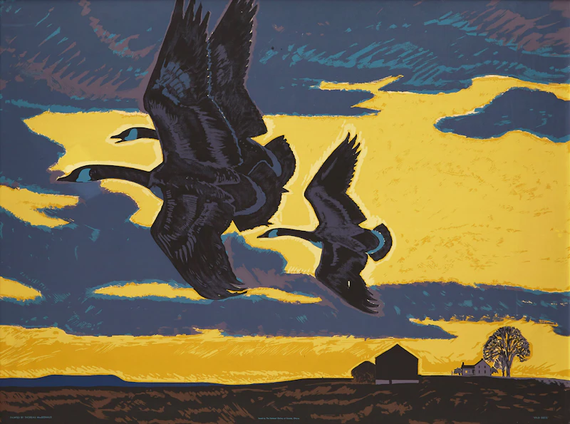 Thoreau MacDonald, Wild Geese, sampson-matthews silkscreen - view 2