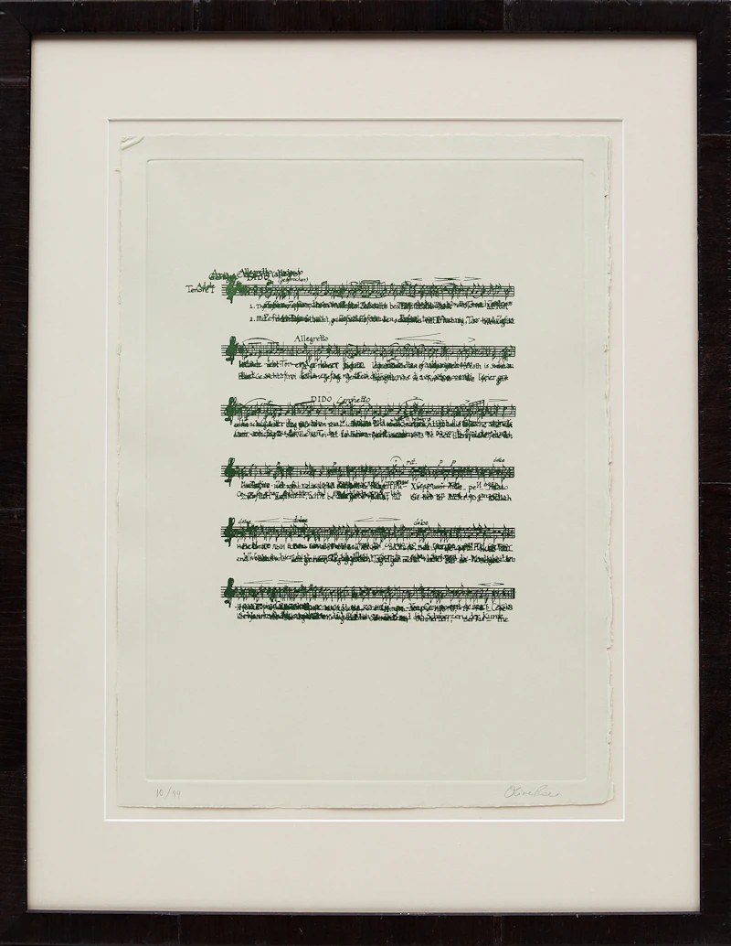 Oliver Beer, Call to Sound, copperplate etching on paper, circa 2015 - view 2