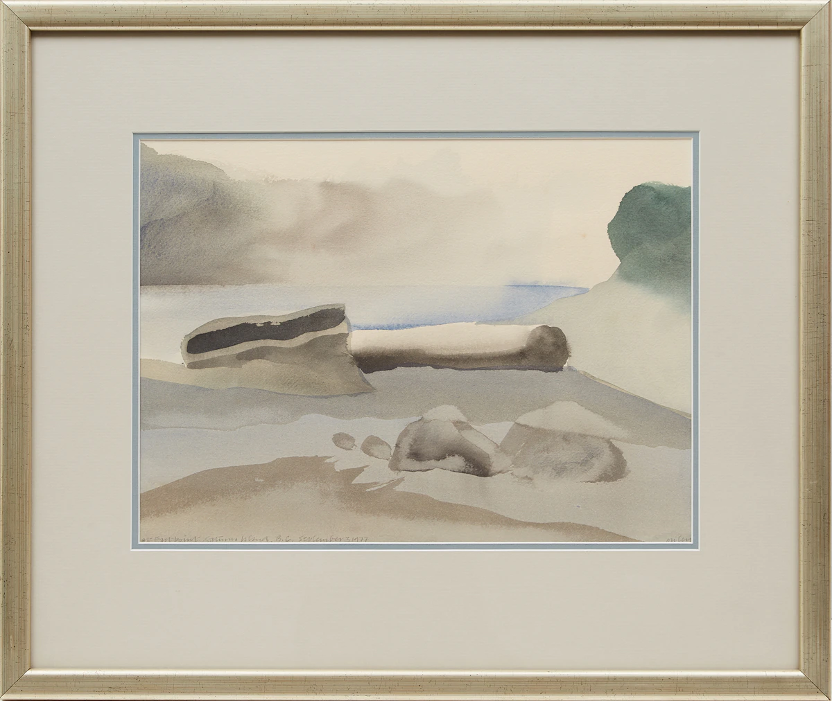 Toni Onley, Bay at East Point Saturna Island, BC, watercolour, 1977