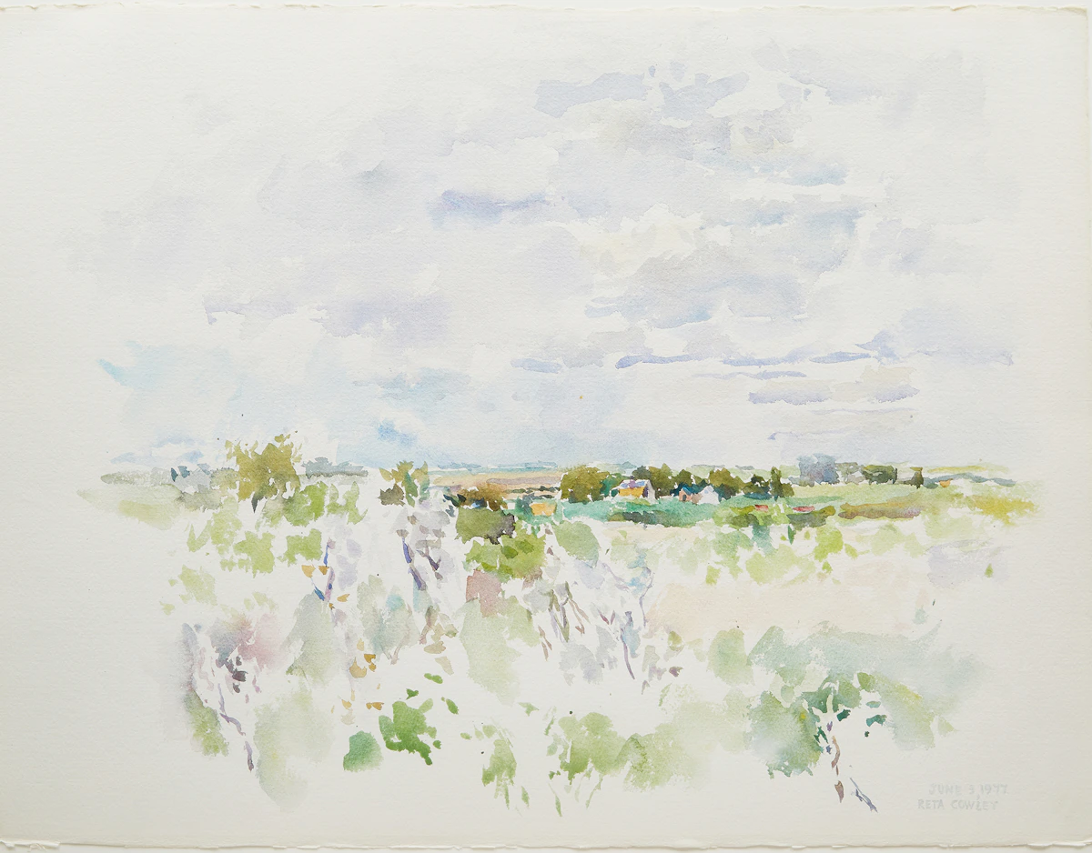 Reta Madeline Cowley, Rural Landscape, watercolour, 1977