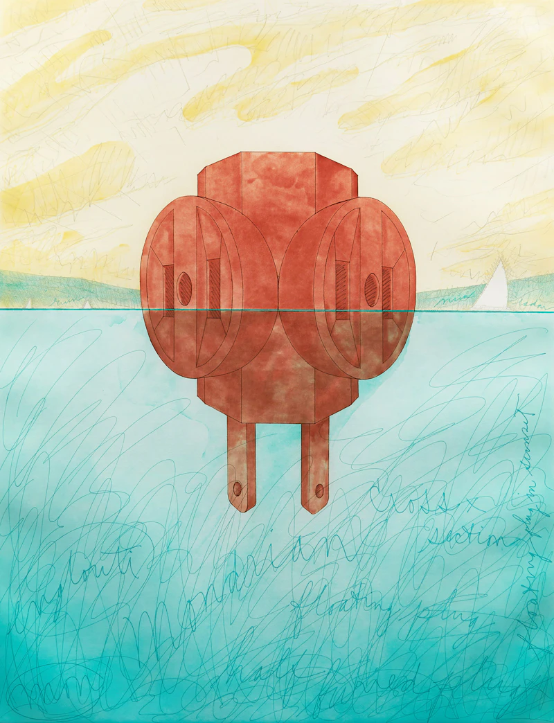 Unknown Artist, Floating Three - Way Plug, 1976, soft-ground etching and aquatint on paper - view 2