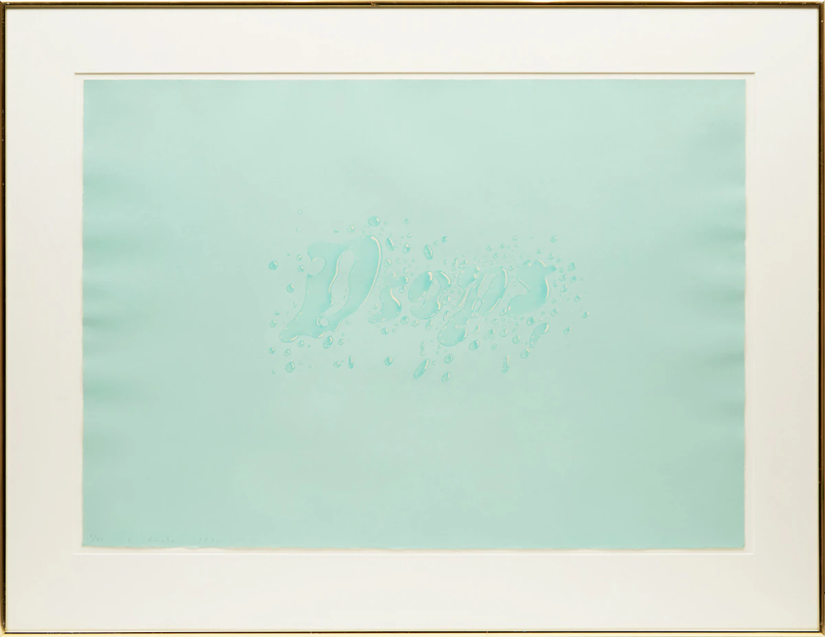 Edward Ruscha, Drops, colour lithograph on paper (repaired)