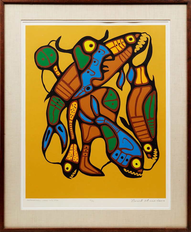 Norval Morrisseau, Metamorphosis- Man into Fish, colour print on arches rag paper - view 2