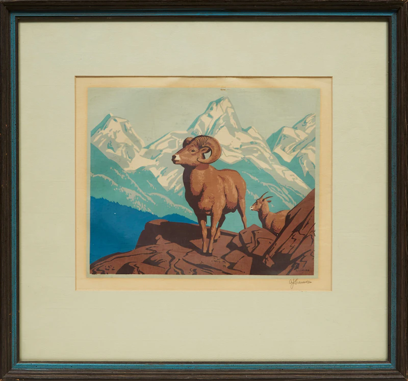 Alfred Joseph Casson, Bighorn Sheep, colour silkscreen - view 2