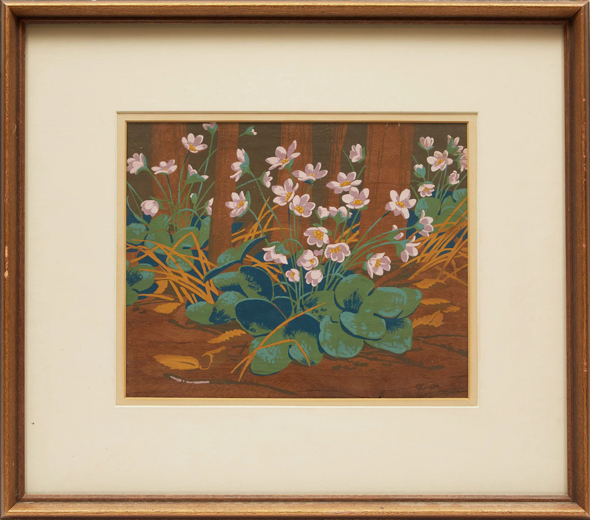 Alfred Joseph Casson, Round Lobed Hepatica, colour silkscreen on wood veneer