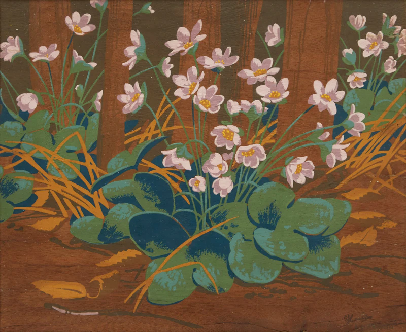 Alfred Joseph Casson, Round Lobed Hepatica, colour silkscreen on wood veneer - view 2