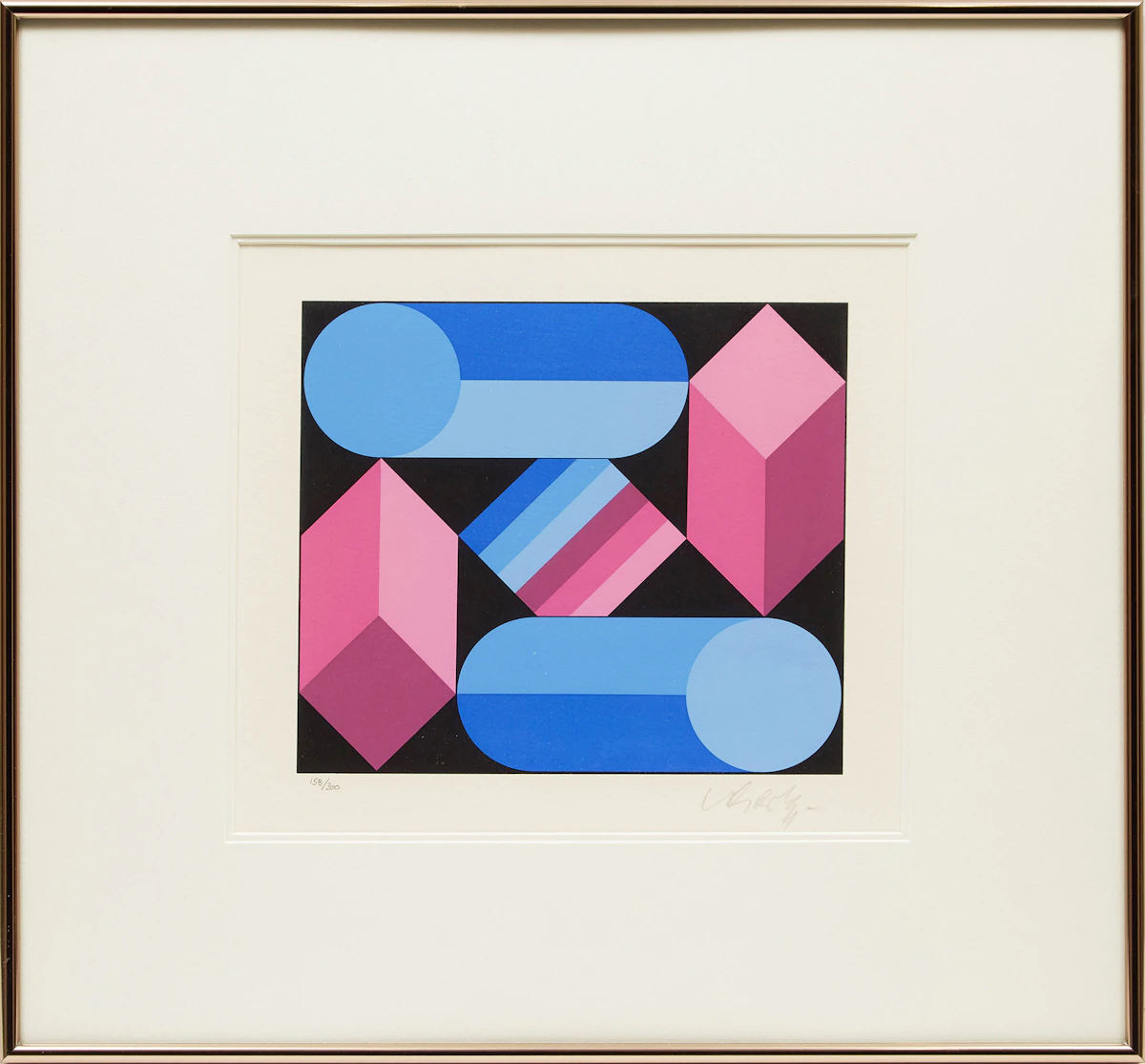 Victor Vasarely, Geometric Abstraction, colour screenprint