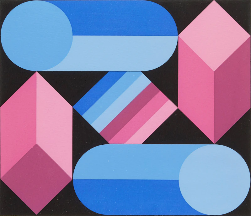 Victor Vasarely, Geometric Abstraction, colour screenprint - view 2