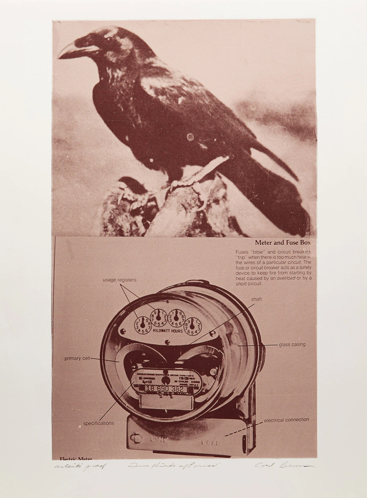 Carl Beam, Two Kinds of Power, colour serigraph