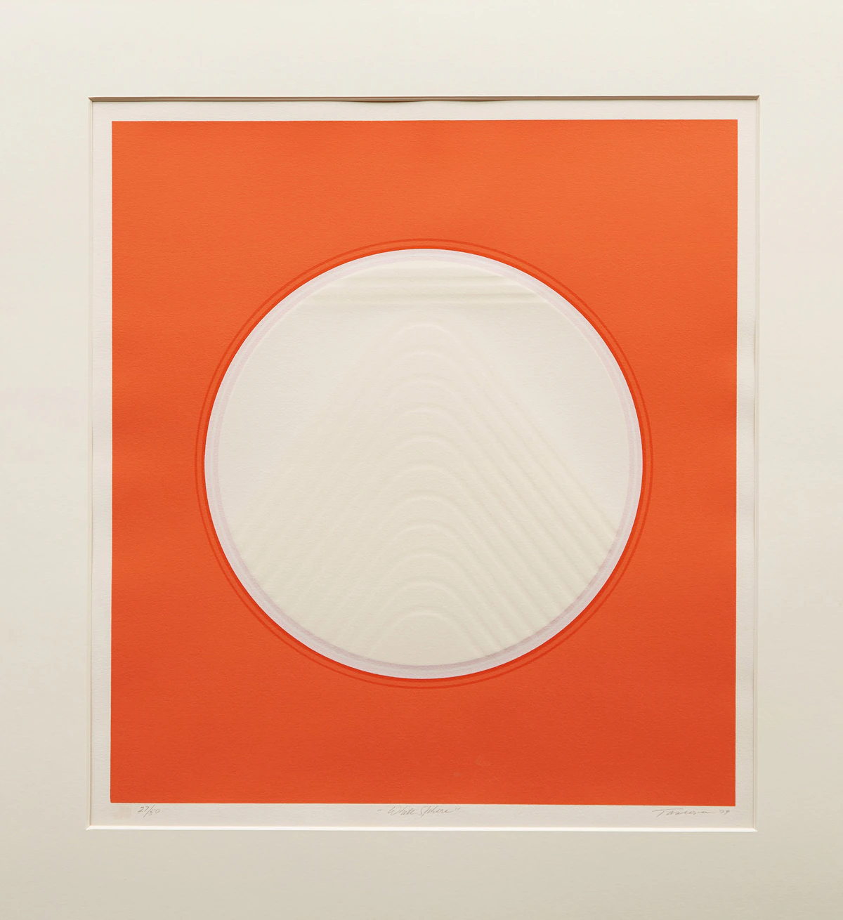 Tony Tascona, White Sphere, colour serigraph