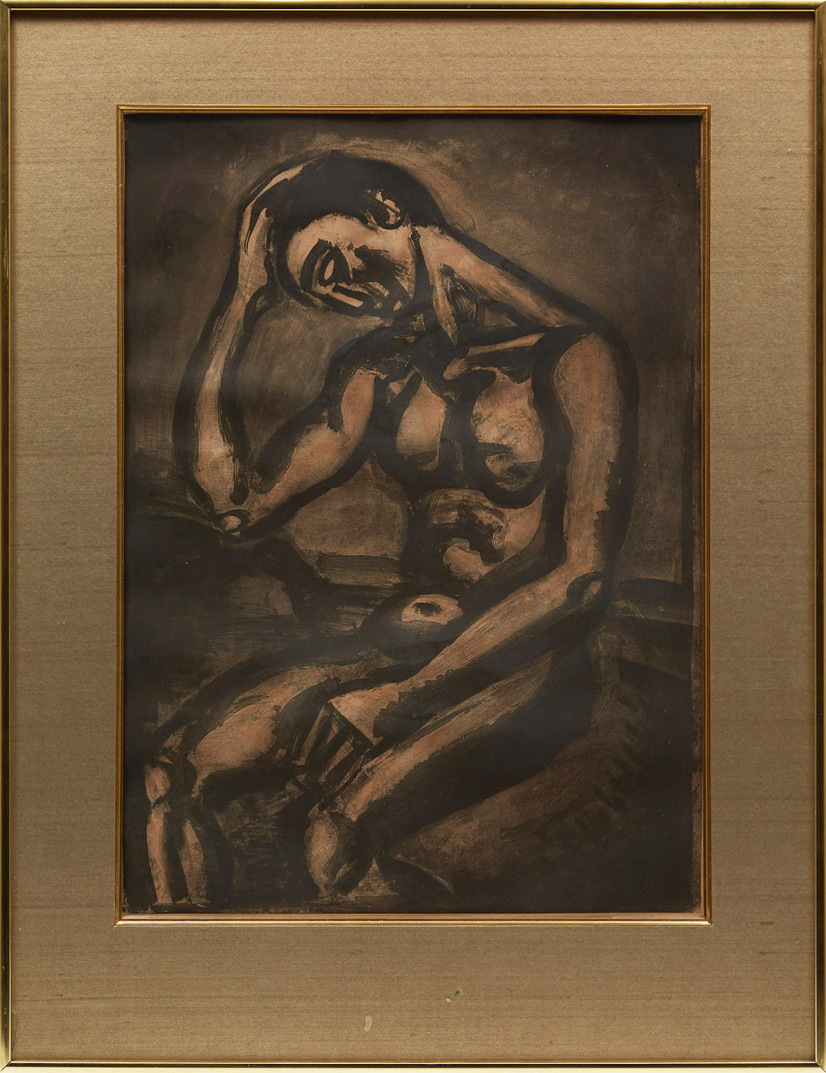 Georges Rouault, Solitaire, en cette vie d’embûches et de malices (from the Miserere portfolio), lithograph