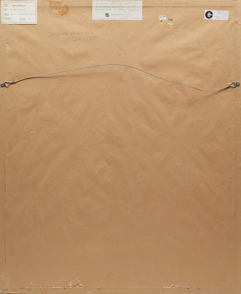 Christian Marcel Barbeau, Du Nord et Du Sud, collage on paper, 1971 - view 3