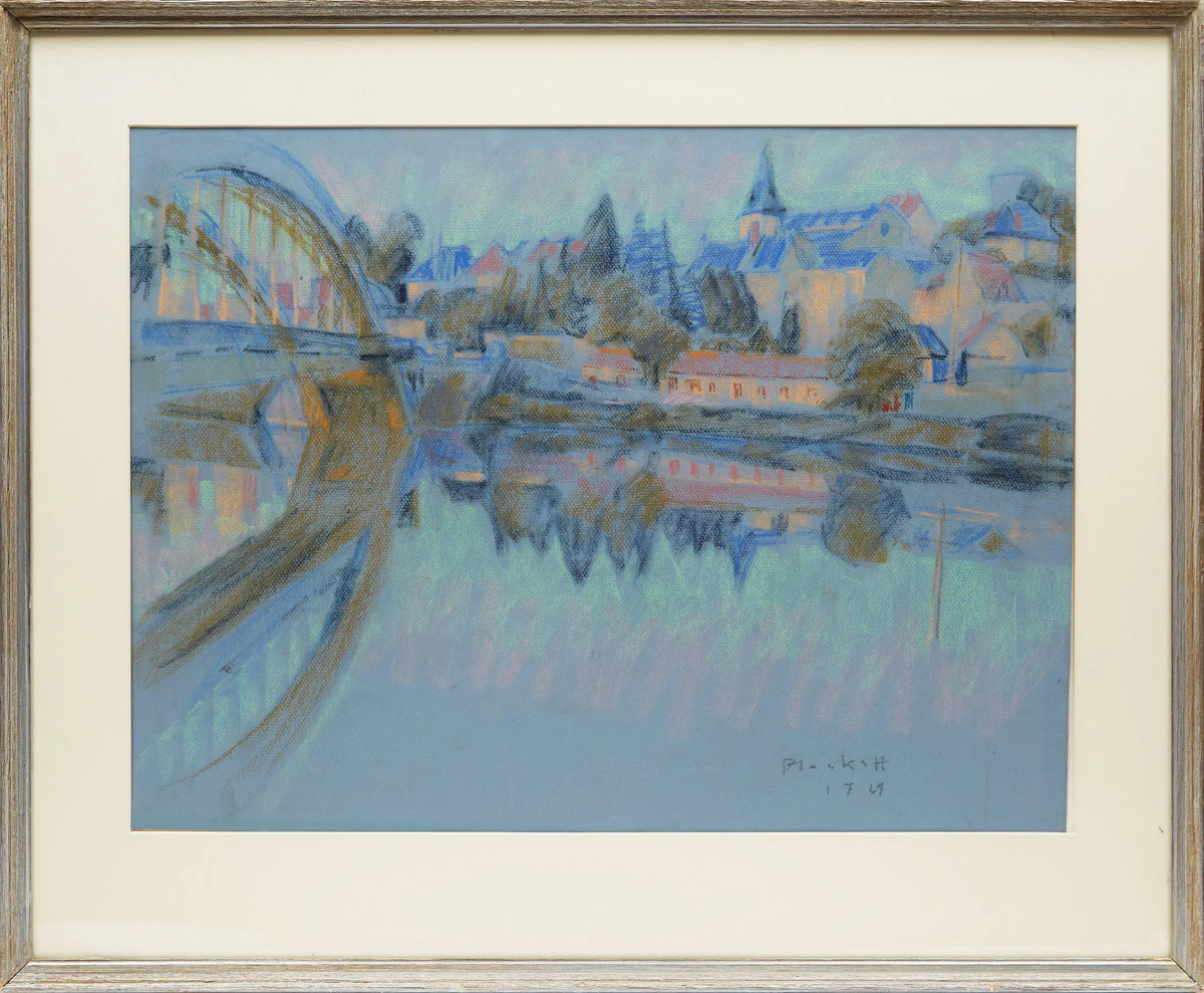 Joseph Francis Plaskett, Late Sun on Decige, pastel, 1969