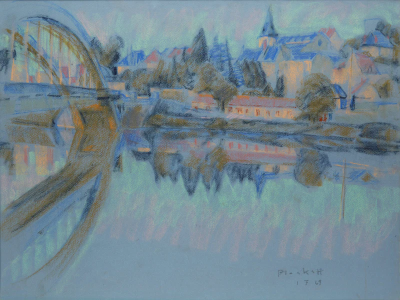 Joseph Francis Plaskett, Late Sun on Decige, pastel, 1969 - view 2