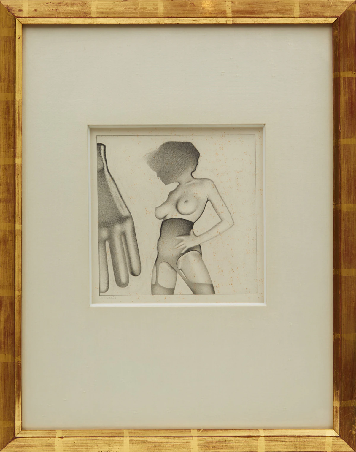 Bernard Rene Joseph Mulaire, Untitled Nude, pencil drawing