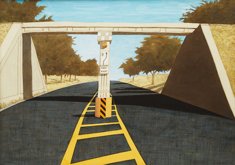 Gerald Zeldin, The Bridge #5, gouache and ink, 1978 - view 2