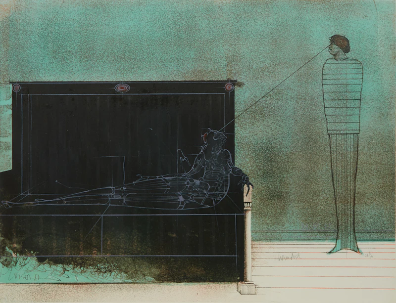 Paul Wunderlich, Flirt, colour lithograph, 1968 - view 2