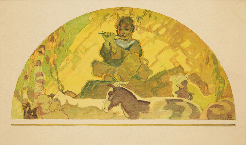 John Ford Clymer, Study for Mural, watercolour - view 3