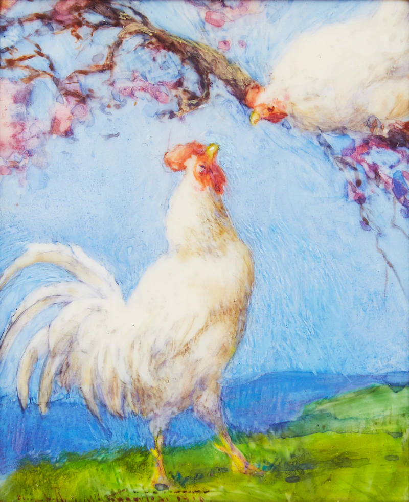 Elizabeth Annie McGillivray Knowles, Roosters; Ducks and Geese, two watercolours - view 2